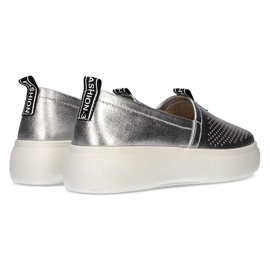 Slip-on din piele Filippo DP2027 / 21 Si argintiu 5