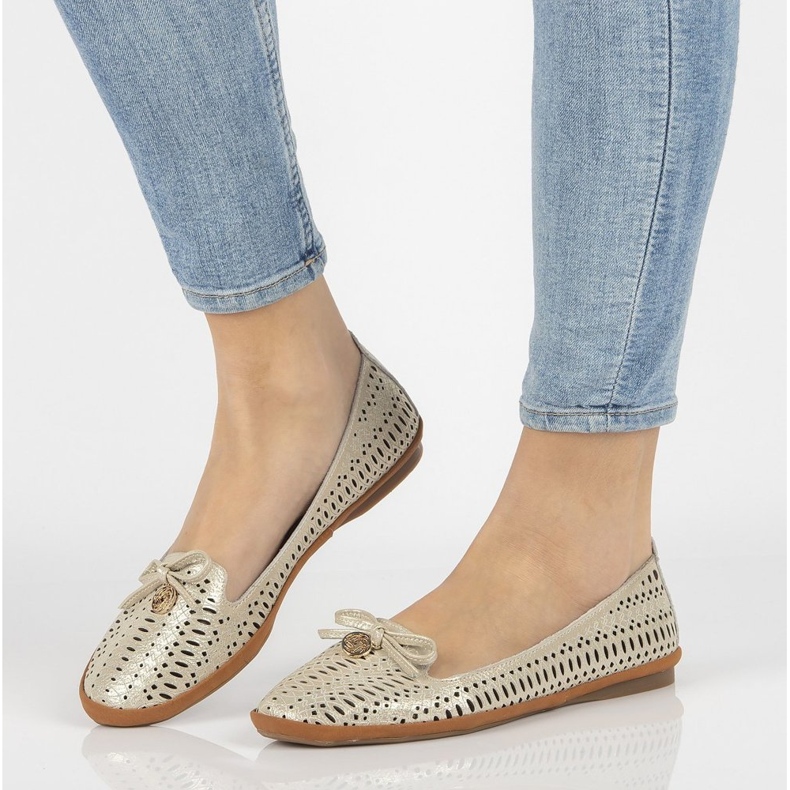 Piele ajurata lords Filippo DP2034 / 21 Du-te auriu de aur 2