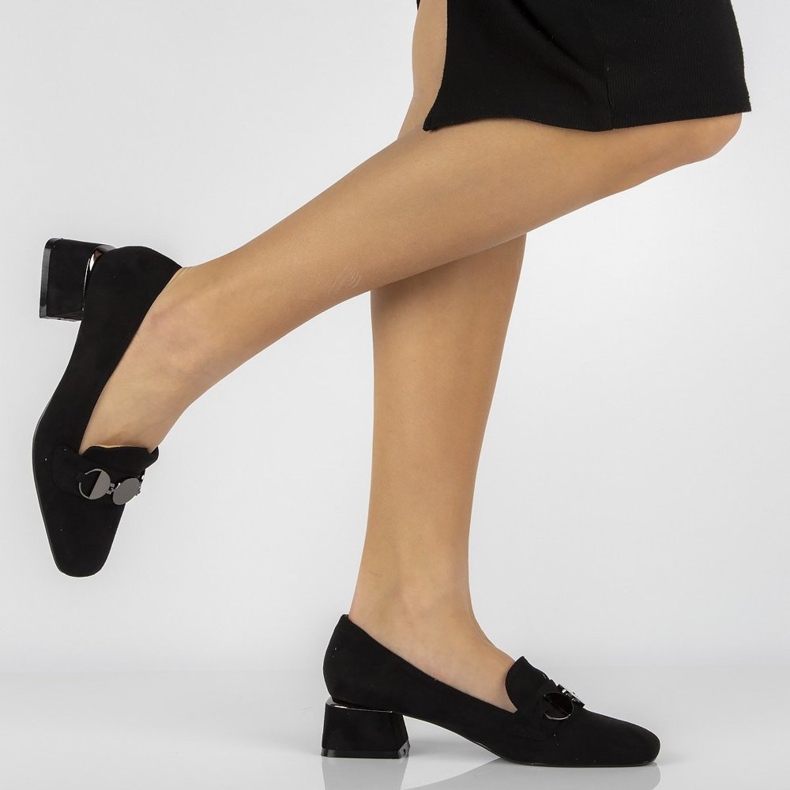 Pantofi cu toc negru FILIPPO DP2097 / 22 Bk 1