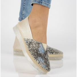 Pantofi din piele Filippo DP2147 / 21 Be beige bej multicolor 2