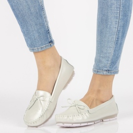 Mocasini din piele Filippo DP004 / 21 Wh alb 1