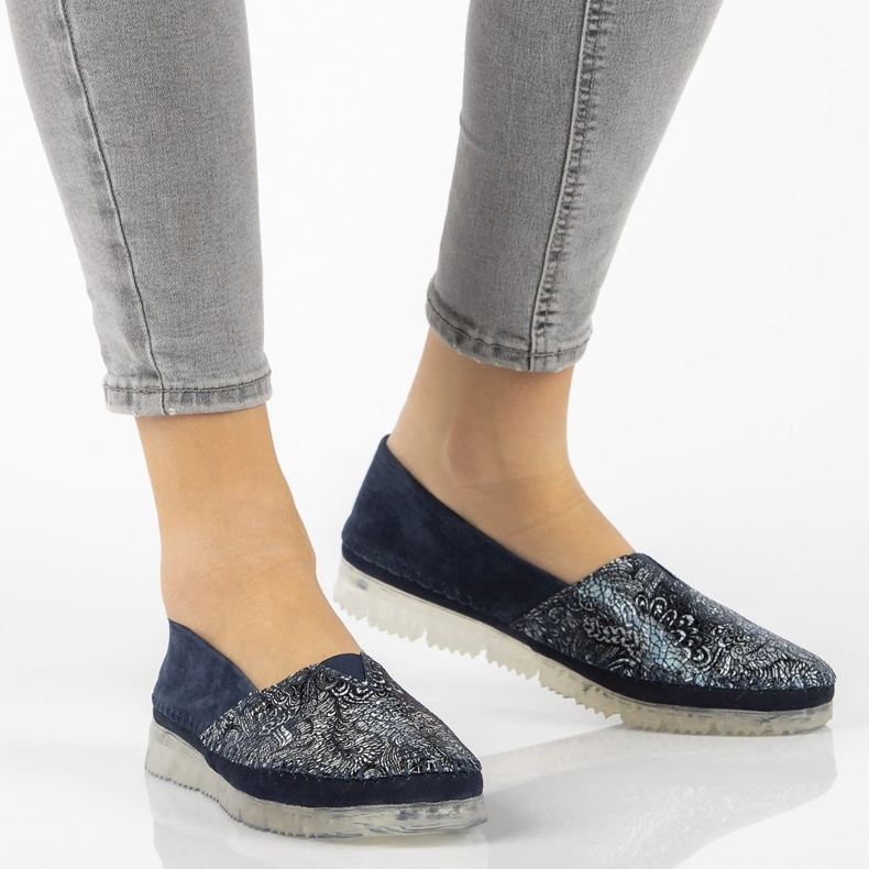 Pantofi din piele Filippo DP2147 / 21 Nv bleumarin albastru marin multicolor 1