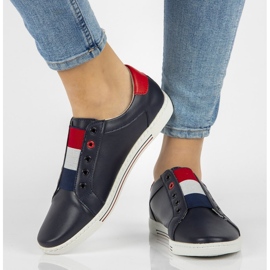 Pantofi din piele Filippo DP2155 / 21 Nv bleumarin albastru marin 1