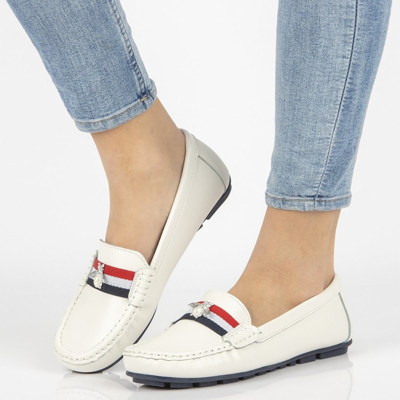 Mocasini din piele Filippo DP1406 / 21 Wh alb 1 Mocasini din piele Filippo DP1406 / 21 Wh alb 1