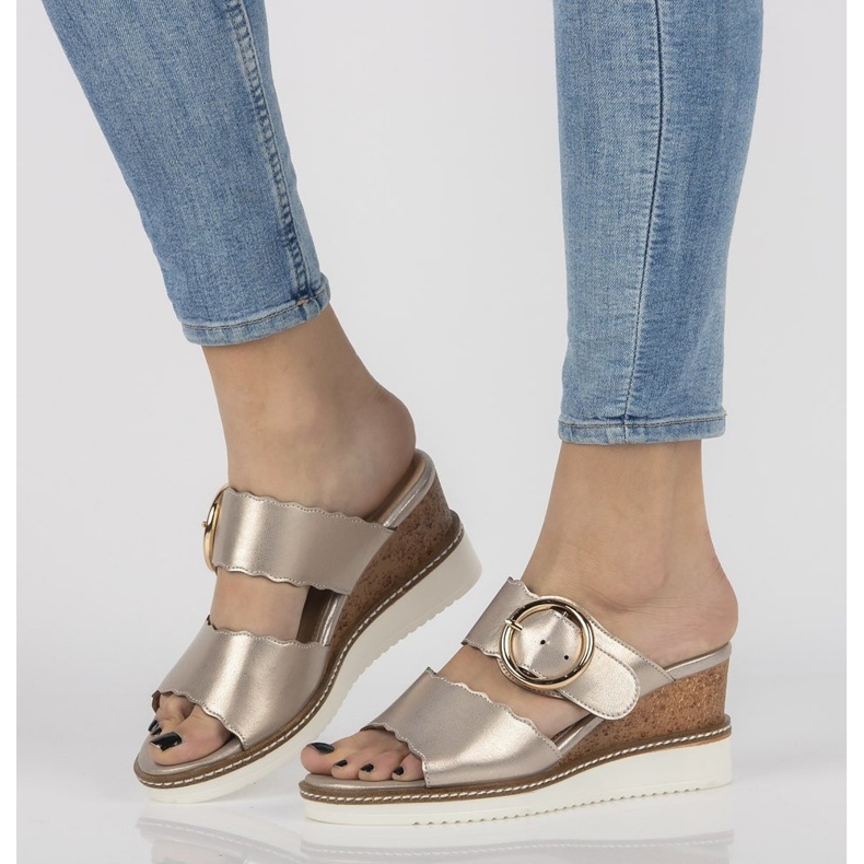 Papuci aurii pe pană Filippo DK2078 / 21 Go de aur 1