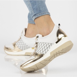 Tenisi din piele Filippo 062 aur alb de aur 1 Tenisi din piele Filippo 062 aur alb de aur 1