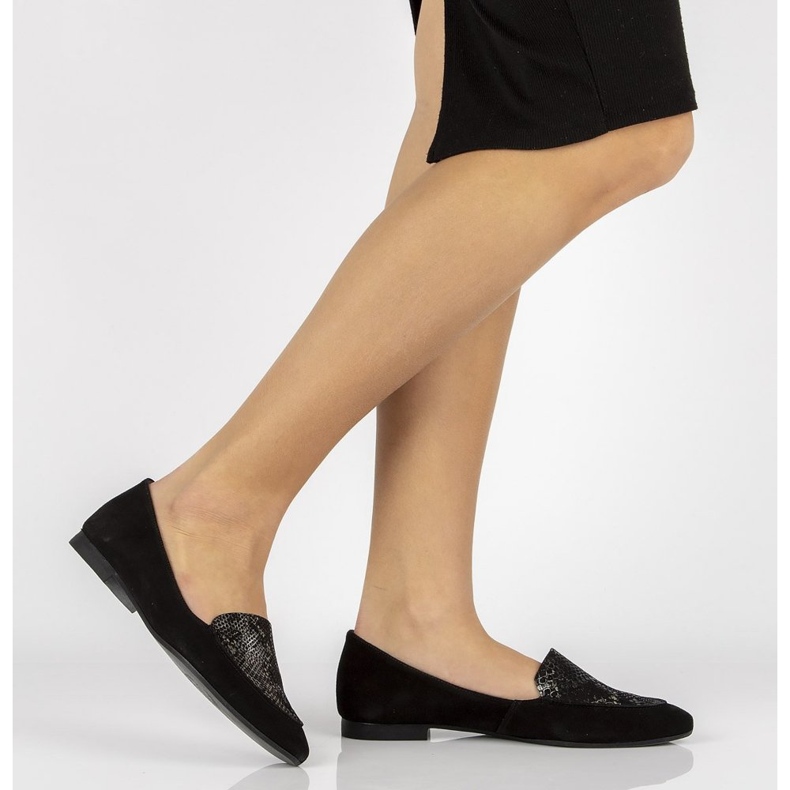 Mocasini din piele Filippo 04958 negri negru 1