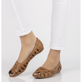 Balerini din piele Filippo 04506 maro 1