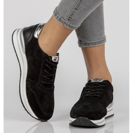 Tenisi din piele Filippo DP2049 / 21 Bk negri negru 1