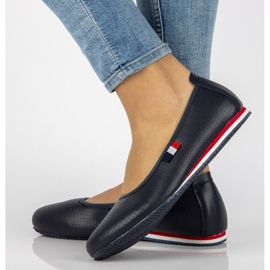 Balerini din piele Filippo DP2171 / 21 Nv bleumarin albastru marin 1