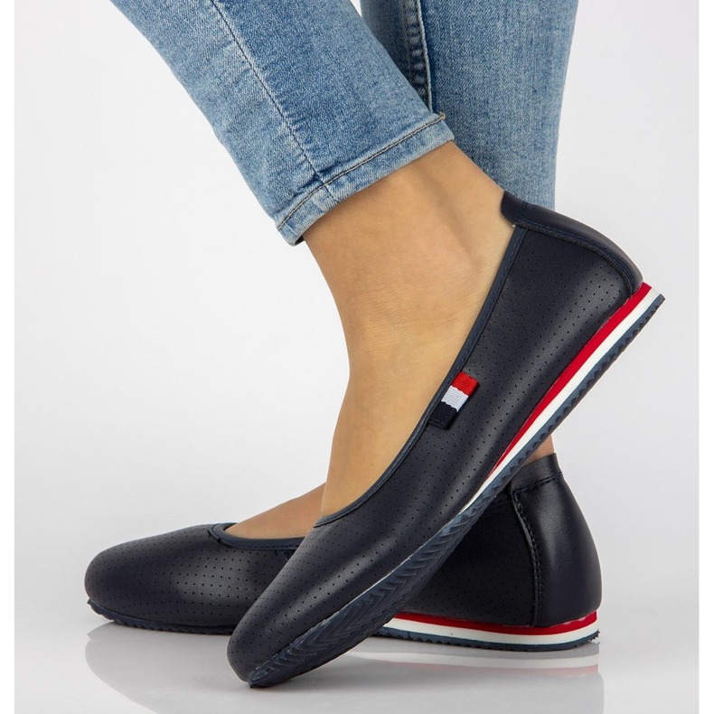 Balerini din piele Filippo DP2171 / 21 Nv bleumarin albastru marin 1