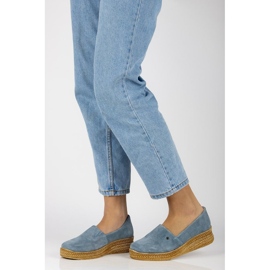 Pantofi din piele Filippo DP2164 / 21 Bl albastru 2