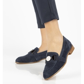 Mocasini din piele Filippo DP2148 / 21 Nv bleumarin albastru marin 1