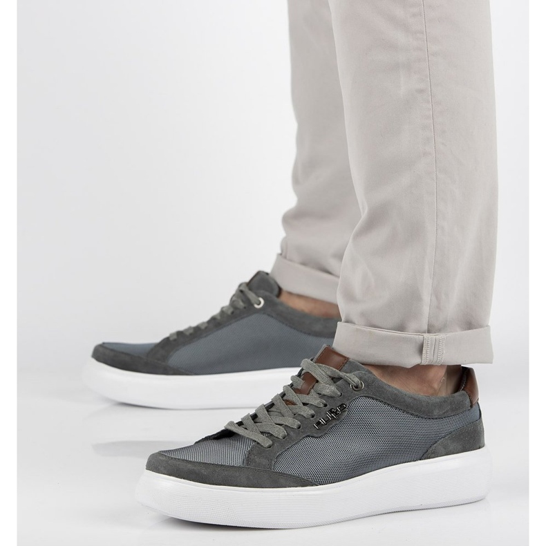 Pantofi din piele Filippo MP2398 / 21 Gr gri 2