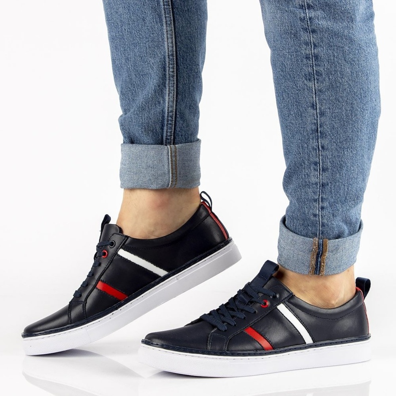 Pantofi din piele Filippo MP2146 / 21 Nv bleumarin albastru marin 1