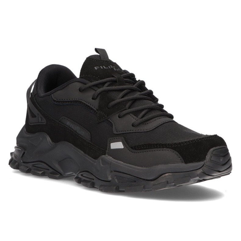 Pantofi din piele Filippo MSP2122 / 21 Bk negru 1