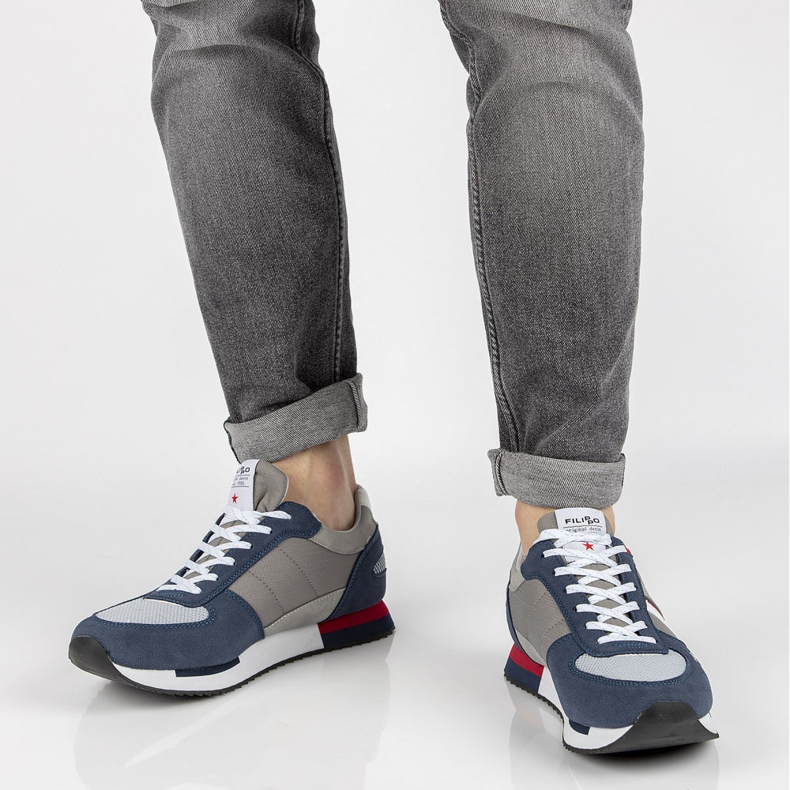 Filippo MSP2129 / 21 Nv Gr pantofi gri bleumarin albastru marin 2