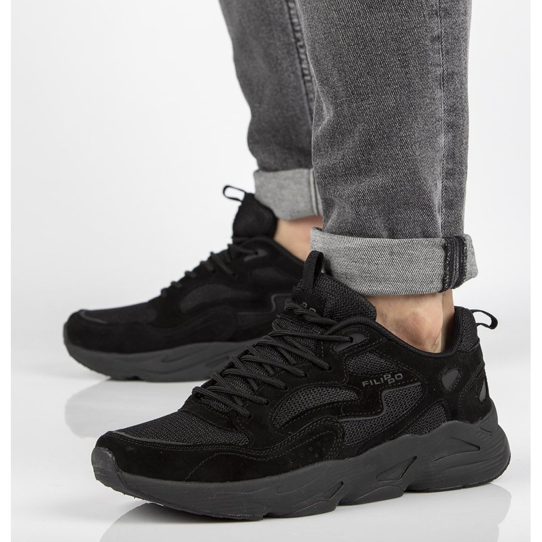 Tenisi din piele Filippo MSP2116 / 21 Bk negri negru 1