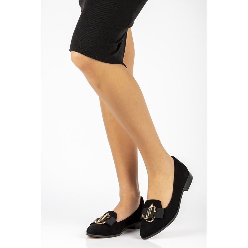 Mocasini din piele Filippo 2588 piele intoarsa neagra negru 2