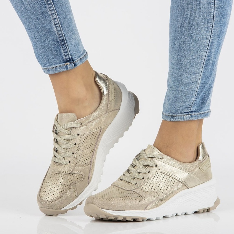 Tenisi din piele Filippo DP2008 / 21 Go golden de aur 1 Tenisi din piele Filippo DP2008 / 21 Go golden de aur 1