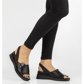 Sandale negre pe pană Filippo DS2355 / 21 Bk negru 2
