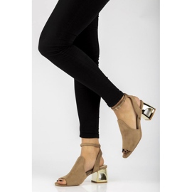 Filippo DS2107 / 21 Sandale bej cu toc înalt 2