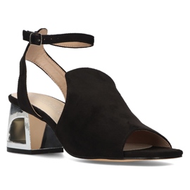 Sandale cu toc Filippo DS2107 / 21 Bk negre negru 1