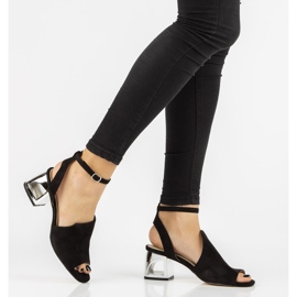 Sandale cu toc Filippo DS2107 / 21 Bk negre negru 2