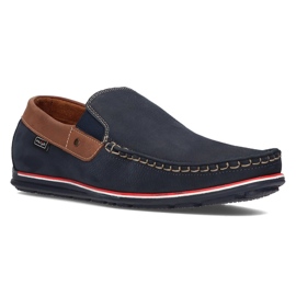 Mocasini din piele Filippo G-1522K bleumarin albastru marin 1
