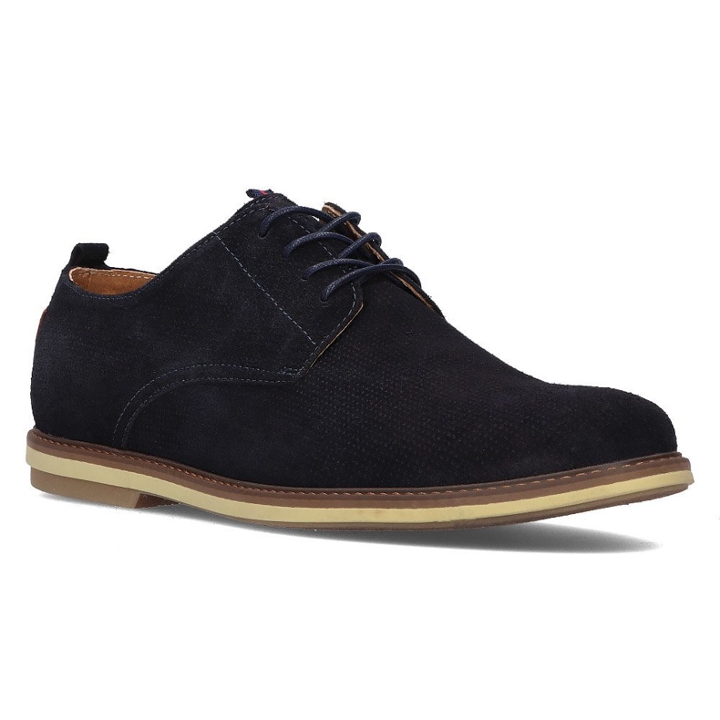 Pantofi din piele Filippo 5385-1 bleumarin albastru marin 1