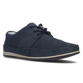 Pantofi din piele Filippo 5292-3 albastru albastru marin 1