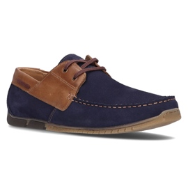 Pantofi din piele Filippo 5329-2 bleumarin albastru marin 1