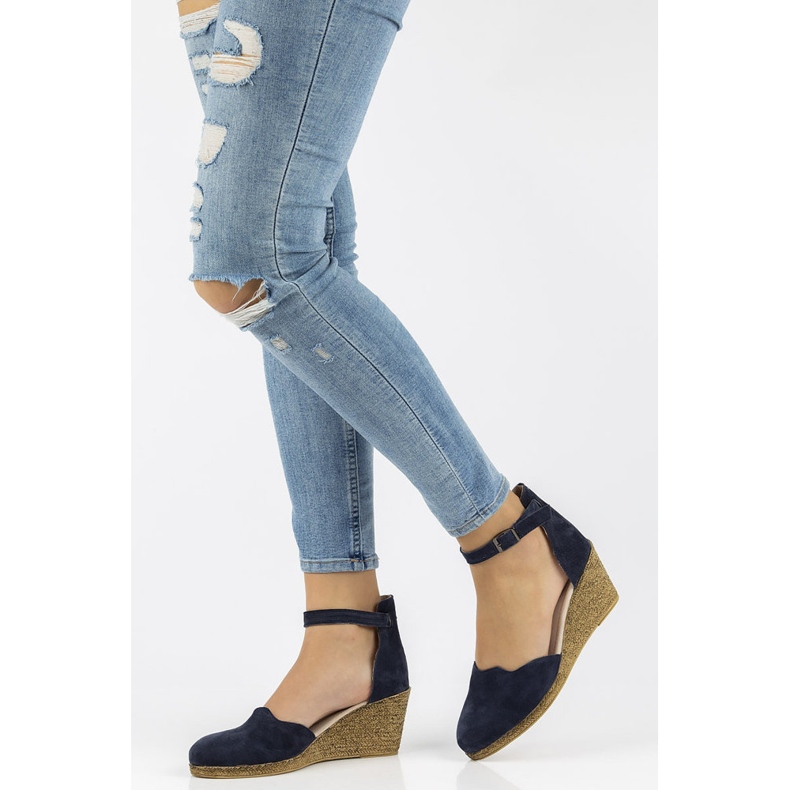 Sandale din piele Filippo DS1394 / 21 Nv bleumarin albastru marin 2