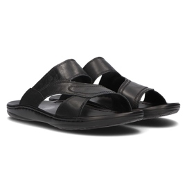 Papuci barbati piele Filippo MK2304 / 21 Bk negru 2