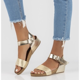 Sandale din piele Filippo 40143 auriu de aur 2