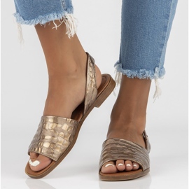 Sandale din piele Filippo 40215 taupe maro 2