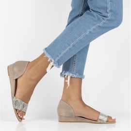 Sandale din piele Filippo 01971-56 / 00-5 bej 1