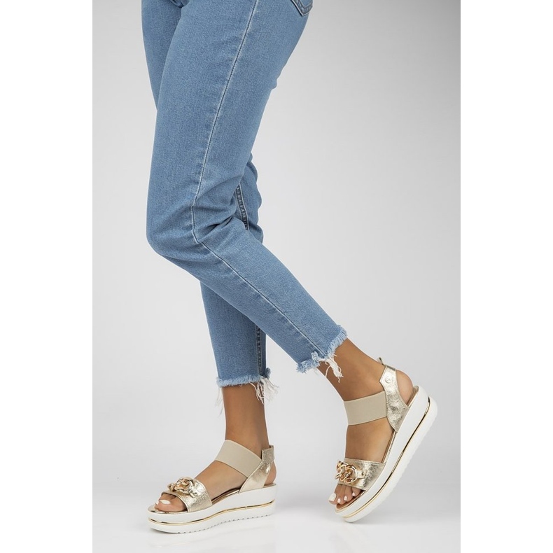 Sandale din piele Filippo 104 gold de aur 2