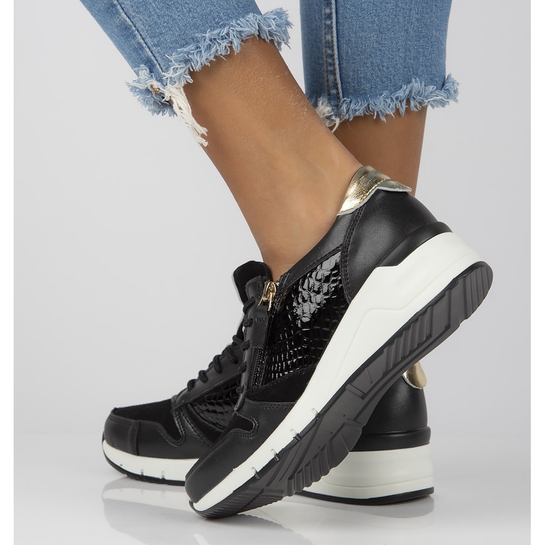 Tenisi din piele Filippo DP2052 / 21 Bk negri negru 1