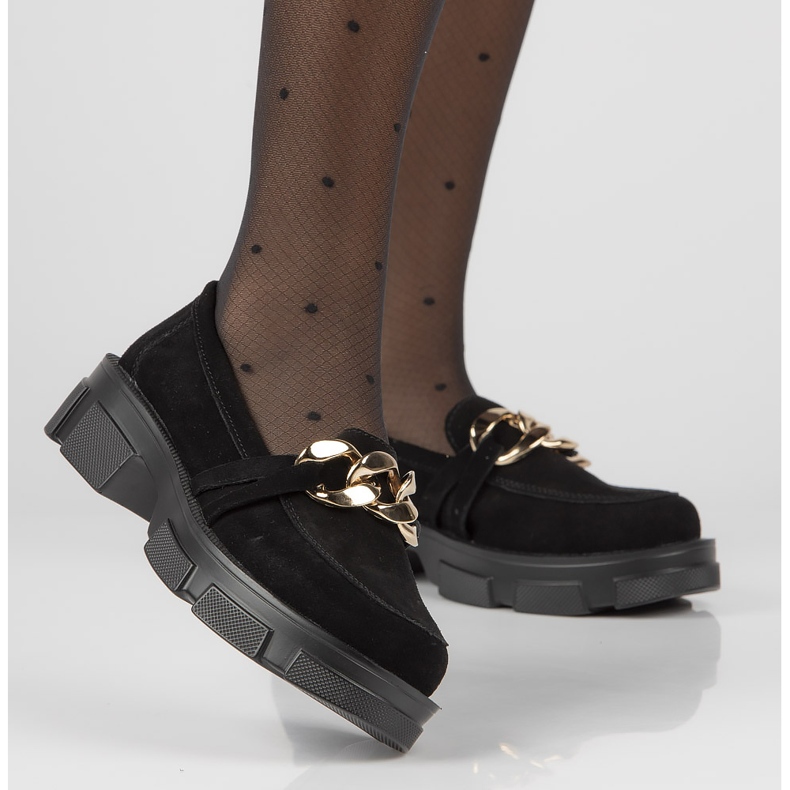 Pantofi din piele Filippo DP3221 / 21 Bk S negru 2