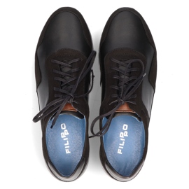 Pantofi din piele Filippo 1755 negru 1