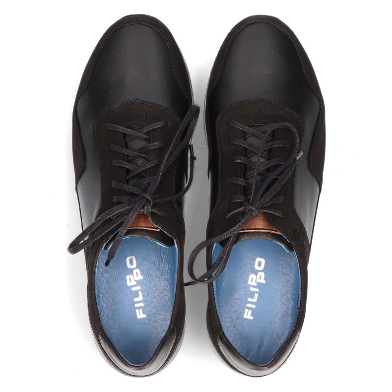 Pantofi din piele Filippo 1755 negru 1