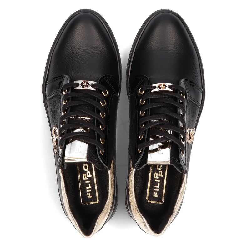 Tenisi din piele Filippo 128 negri negru 1