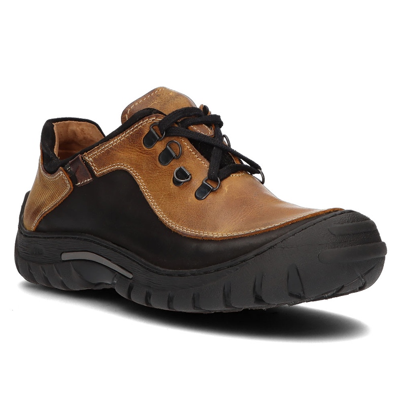 Pantofi din piele Filippo 917 mustar maro 1