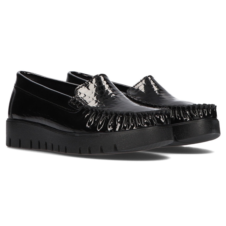 Pantofi din piele Filippo DP3024 / 21 Bk Cr negru 1