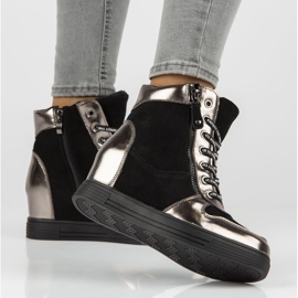 Cizme din piele Filippo DBT3148 / 21 Bk Gn nichel inchis negru argint 1