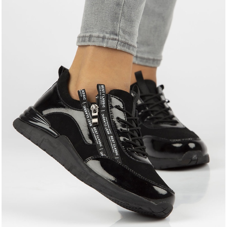 Tenisi din piele Filippo DP3149 / 21 Bk negri negru 1