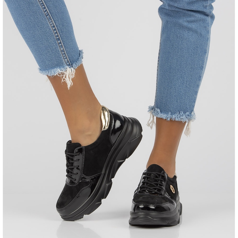 Tenisi din piele Filippo DP3185 / 22 Bk negri negru 1