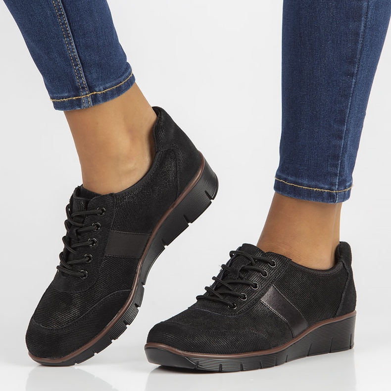 Pantofi din piele Filippo DP028 / 22 Bk negru 1