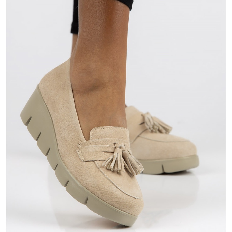 Pantofi din piele Filippo DP3162 / 22 Be beige bej 2